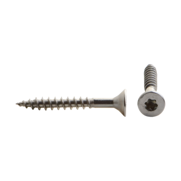 RVS Spaanplaat platte kop torx 3.5x35 Deeldraad.
